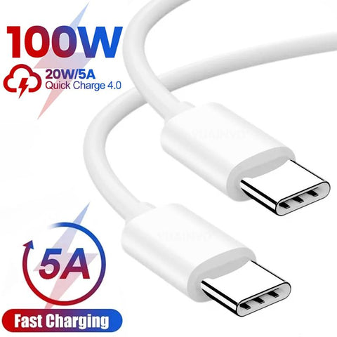 PD 100W Fast Charge Data Cable For Huawei P30 Samsung Xiaomi Phone USB C to USB Type-C-PA00400-Veeddydropshipping