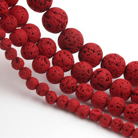 Natural Volcanic Lava Stone Beads Round for Jewelry Making DIY-JW01532-Veeddydropshipping