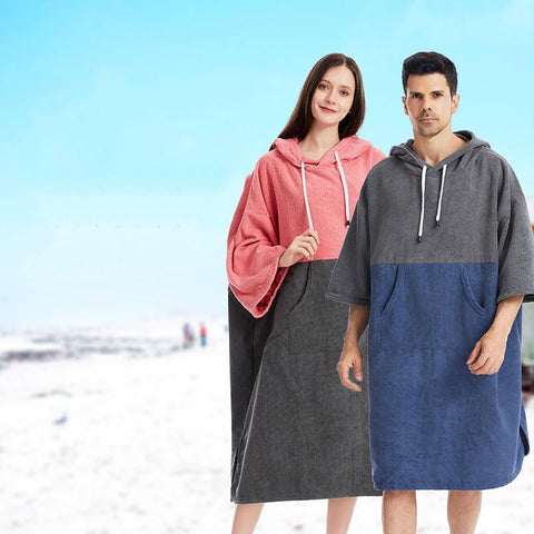 Sun Protection Bathrobe Bath Towel Extra Large Hooded Beach Towel Changing Robe -OS00226-Veeddydropshipping