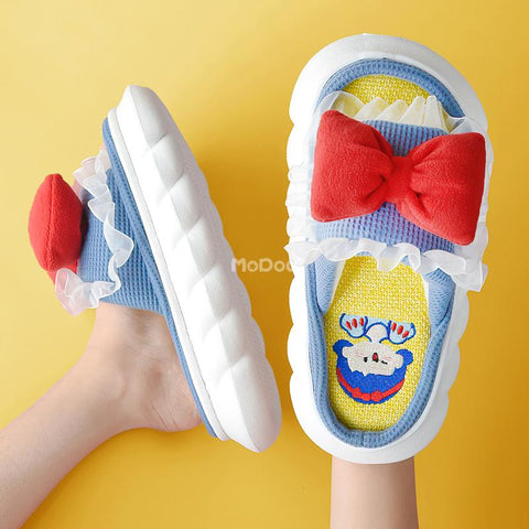 Women Indoor Slippers Breathable Hemp Cotton Home Shoes-BS01221-Veeddydropshipping