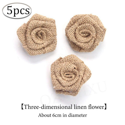Handmade Jute Burlap Hessian Ribbon Bow-HA00607-Veeddydropshipping