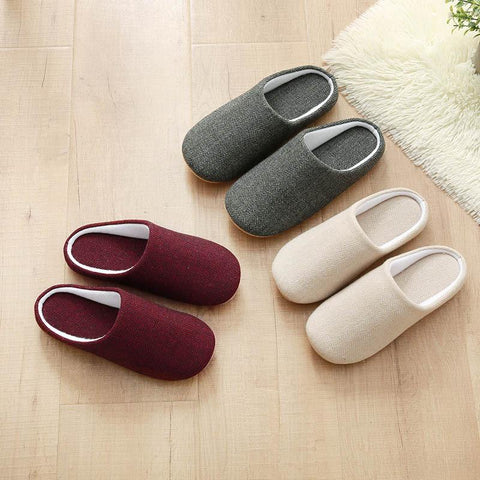 Home Man PVC Non-slip Flat Shoes Plush Warm Ladies-BS01096-Veeddydropshipping