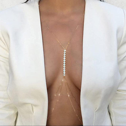 Necklace  Sexy Rhinestone Body Chain Steel Jewelry For Women-JW01374-Veeddydropshipping