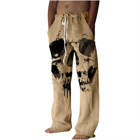 Straight Trousers 3D Print Elastic Drawstring Design-MF00354-Veeddydropshipping
