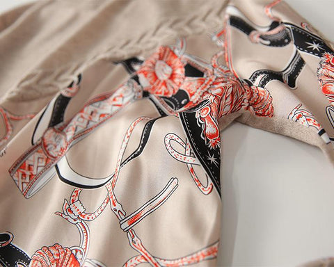 Neck Print Spliced Knitwear Pullovers Threaded Clothing-Veeddydropshipping