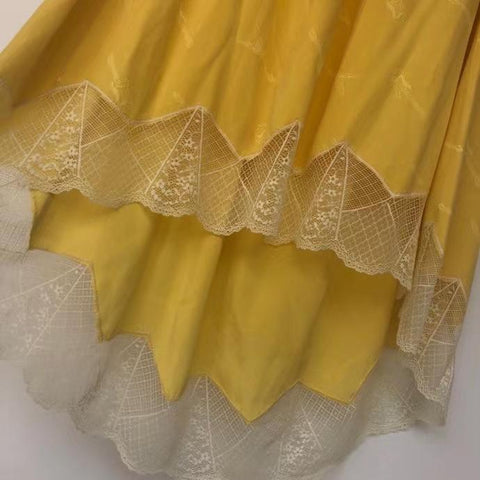 Women Jacquard  Elastic Waist Lace Midi Skirt-WF00578-Veeddydropshipping