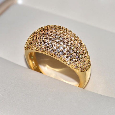Real 18k Gold Rings for Women Luxury Full Diamond Fine Jewelry -JW00043-Veeddydropshipping