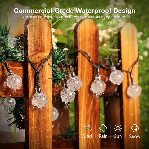 Outdoor Solar String Light 60 LED 8 Modes Crystal Ball/Star Lights-TI00815-Veeddydropshipping