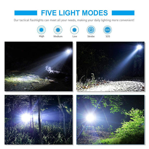 Super bright LED Flashlight Zoomable Torch 5 lighting modes-TI00753-Veeddydropshipping