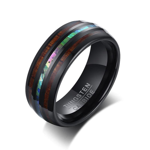 PATTERN WEDDING IN BLACK CARBIDE MEN RING  -JW00398-Veeddydropshipping