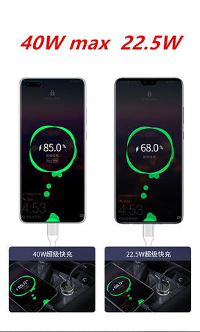 Car Charger 40W Super Charge Fast charging 5A Type C cable-Veeddydropshipping