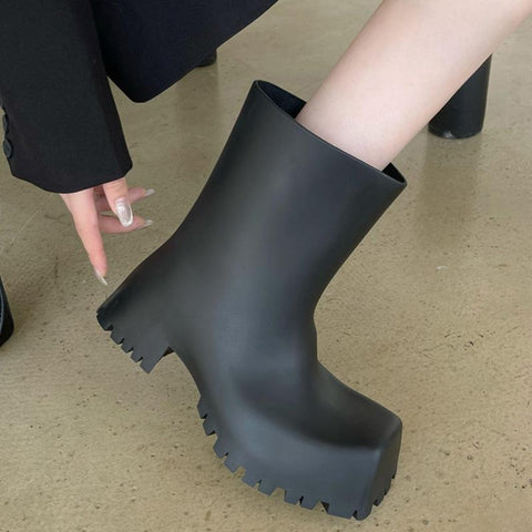 Slip-On Ankle Boots Fashion Platform Short Shoes Non-slip-BS00917-Veeddydropshipping