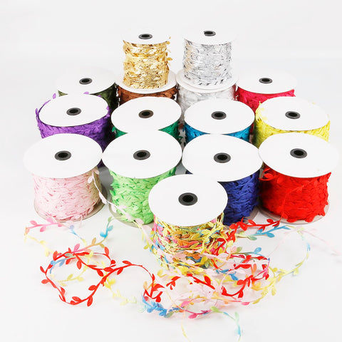 Embroidery Leaves Ribbons Trims Flower For Sewing-HA00188-Veeddydropshipping