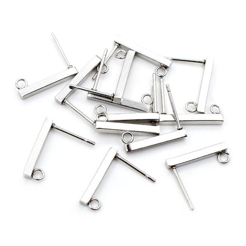 Stainless Steel Earring Bar Tube Stud Earrings DIY Jewelry Making -JW01568-Veeddydropshipping