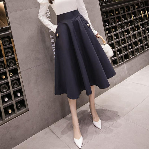 Elegant High Waist Women Fashion Long Skirts-WF00378-Veeddydropshipping