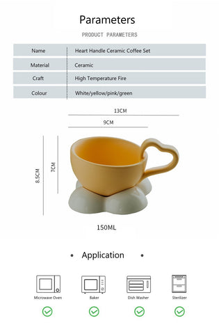 Heart Handle Ceramic Personalized Coffee Cup-HA01268-Veeddydropshipping