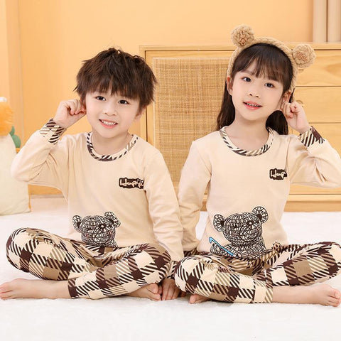 Kids Pajamas Christmas Sleepwear for Boys Girls Cotton Set Autumn-TB01074-Veeddydropshipping