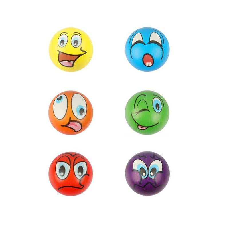 6pcs 6.3cm Stress Balls Grimace Smiley Laugh Face Soft Foam PU-TB01535-Veeddydropshipping
