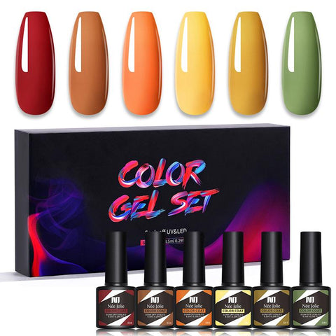 6Pcs Gel Nail Polish Set Gel Polish Kit For Manicure Design-BH00978-Veeddydropshipping