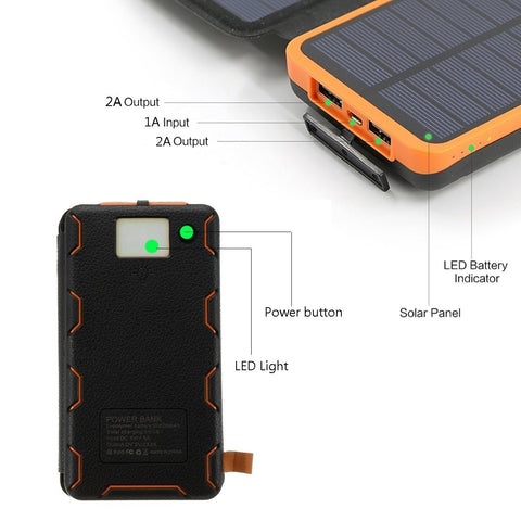2023 Hot 80000mAh Solar Portable Large Capacity Ultra-thin Power Bank with Led Lamp-PA00497-Veeddydropshipping