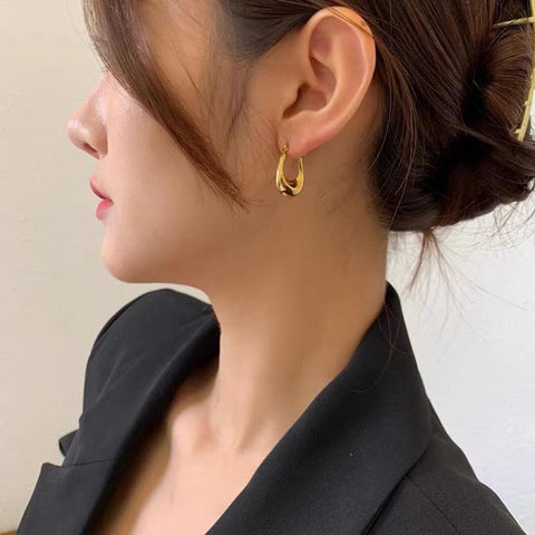 Real 18K Gold Hoop Earring Pure Luxury Vintage Earrings-JW00555-Veeddydropshipping