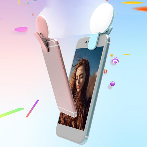 Mini Selfie Ring Light LED Flash Phone Lens Light USB Rechargeable Clip Mobile Phone-PA00826-Veeddydropshipping