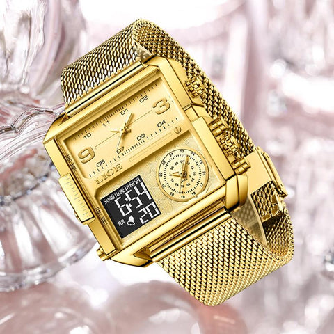 Luxury Creative Square Watches Ladies Fashion Dual Display -JW00900-Veeddydropshipping