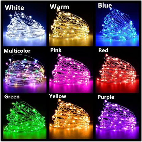 10pcs 1M 2M Fairy Light LED Copper Wire String Lights Outdoor Garland Wedding-TI00947-Veeddydropshipping