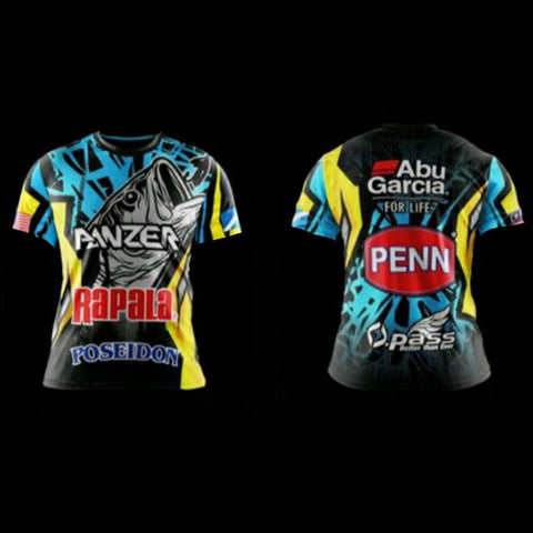 Summer shark printing men's fishing clothing short-sleeved road off-road -OS01020-Veeddydropshipping