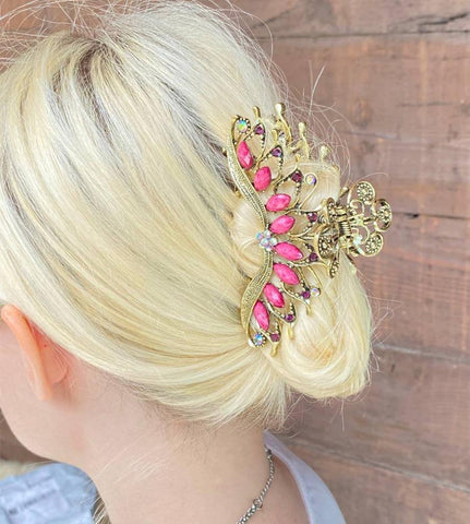 Rhinestone Metal Hair Claw Crab Accessories Jewelry -JW00503-Veeddydropshipping