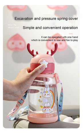 Water Sippy Cup Antler Creative Cartoon Feeding Cups-HA01269-Veeddydropshipping