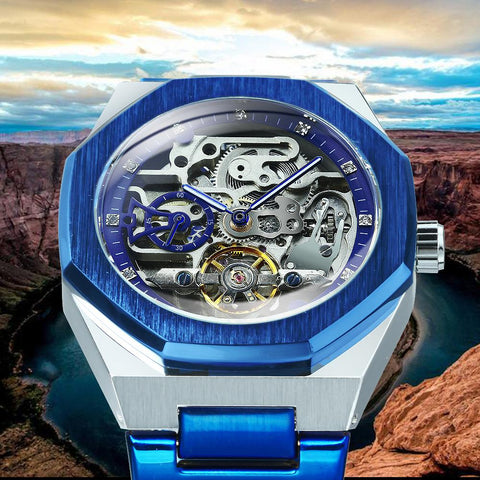 Mechanical Watch for Men Automatic Steel Strap Skeleton-JW00616-Veeddydropshipping
