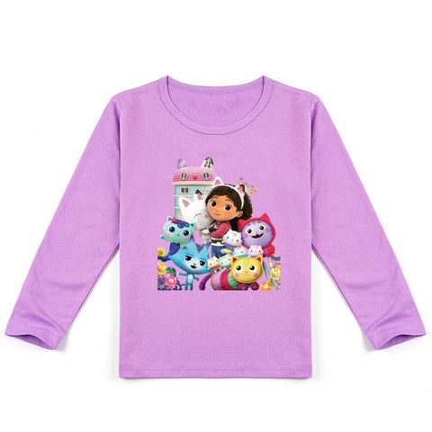 Baby Girls Cartoon Gabby Cats Clothes Kids Summer T Shirt Harajuku Boys-TB01151-Veeddydropshipping