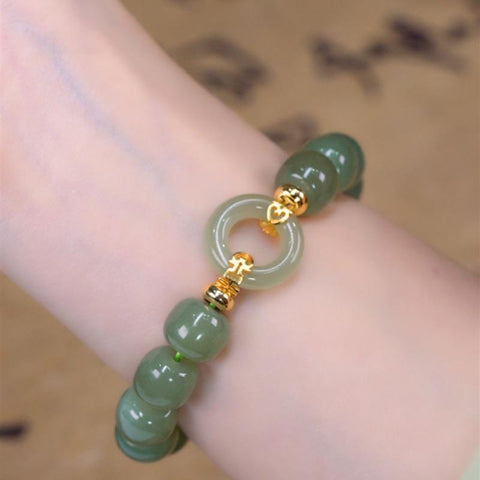 Natural Hetian Jade Bracelet Elegant RetroWomen Casual Jewelry-JW00895-Veeddydropshipping
