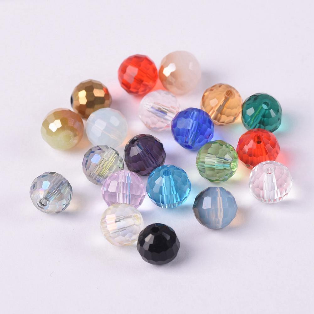 Facets Cut Disco Ball  Crystal Glass Loose Spacer Beads-JW01483-Veeddydropshipping