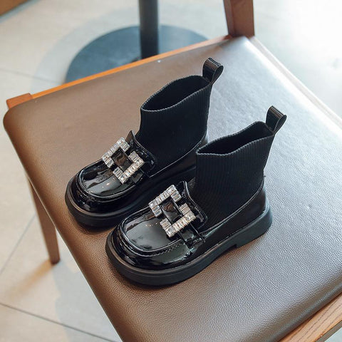 Child Fashion Boots 2023 Spring and Autumn New Girls Rhinestone Princess-TB00135-Veeddydropshipping