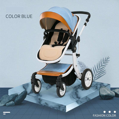 Leather 2 in 1 Baby Stroller,Two Way Stroller,Car Seat Newborn-TB00362-Veeddydropshipping