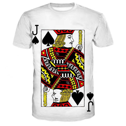 Card Print T Shirt Red Star K Poker-MF00122-Veeddydropshipping
