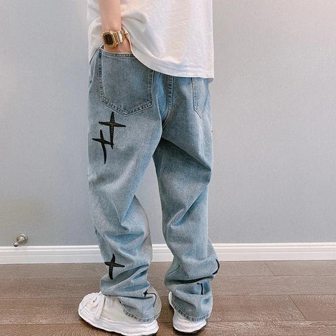 Korean Fashion Baggy Jeans Hip Hop Loose Wide-leg-MF00567-Veeddydropshipping
