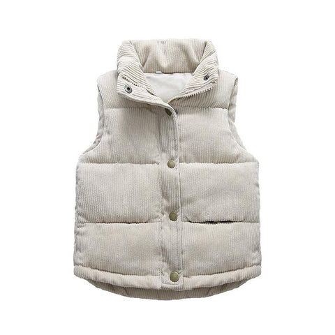 Boys Girls Corduroy Vest Winter Warm Thicken-Veeddydropshipping