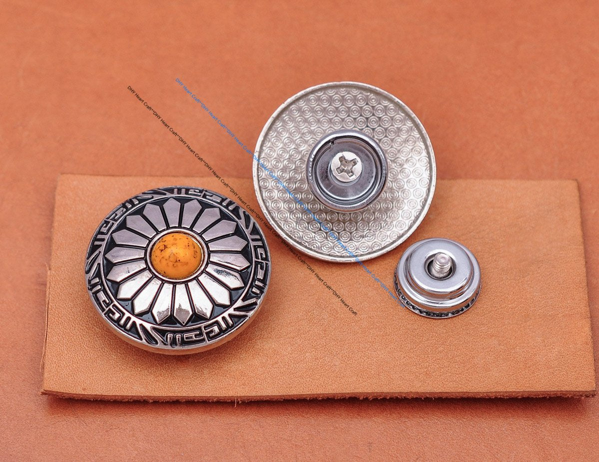 Turquoise Concho Snap Button Connector For DIY Leathercraft-BS00713-Veeddydropshipping