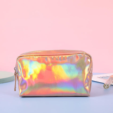 Bag Portable Square Laser Makeup Case Organizer Wash-BS00571-Veeddydropshipping