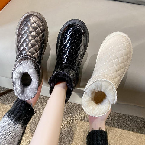 Thickened Snow Boots Students Warm Short Tube Cotton-BS01037-Veeddydropshipping