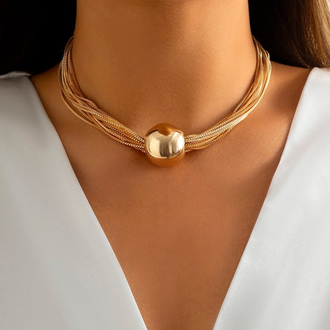 Twisted Chunky Chain Necklace for Women Jewelry -JW01187-Veeddydropshipping