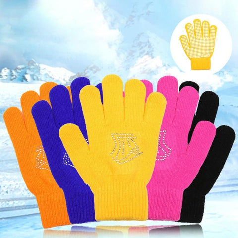 1 Pair Children Gloves Non-slip Rubber Winter Warm Stretch Gloves Boys Girls-OS00833-Veeddydropshipping