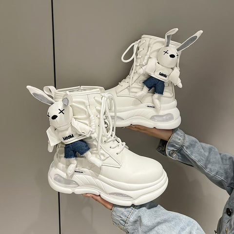 Boots Side Zipper Lace-up Versatile Warm Women Boots-BS00910-Veeddydropshipping