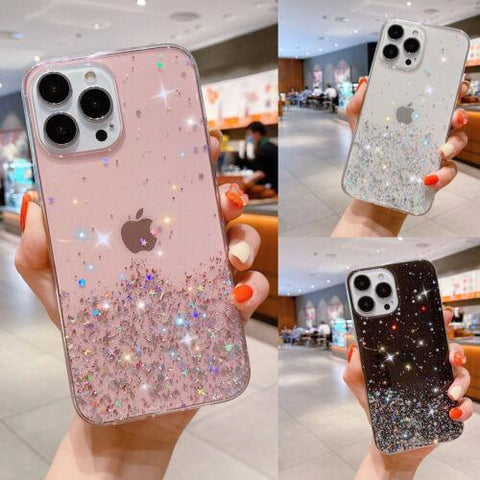 Glitter Shockproof Case for iPhone 14 13 12 11 Pro Max XR XS SE 7 8 PLUS Cover-PA00102+Veeddydropshipping