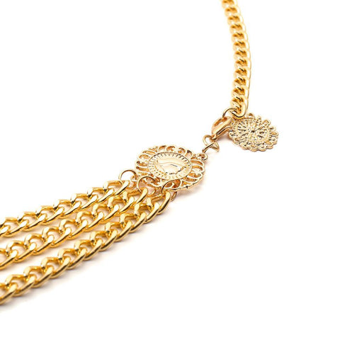 Tassel Coin Pendant Harness Belly Chains for Women Waistbands Body Jewelry-JW01379-Veeddydropshipping