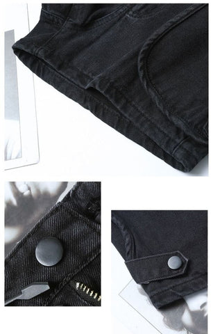 Streetwear Belt Jean Shorts Women-WF00570-Veeddydropshipping