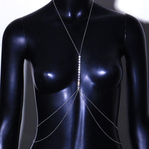 Necklace  Sexy Rhinestone Body Chain Steel Jewelry For Women-JW01374-Veeddydropshipping
